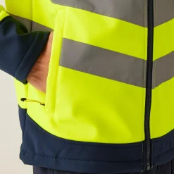 Regatta Jackets<Men's Hi-Vis 3 Layer Softshell Reflective Work Jacket |