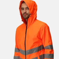 Regatta Jackets<Men's Hi-Vis Pro Waterproof Reflective Packaway Work Jacket |