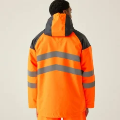 Regatta Jackets|Waterproof Jackets<Men's Hi-Vis Waterproof Reflective Hooded Jacket |