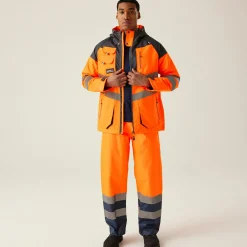 Regatta Jackets|Waterproof Jackets<Men's Hi-Vis Waterproof Reflective Hooded Jacket |