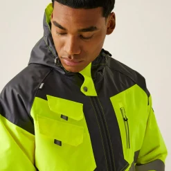 Regatta Jackets|Waterproof Jackets<Men's Hi-Vis Waterproof Reflective Hooded Jacket |